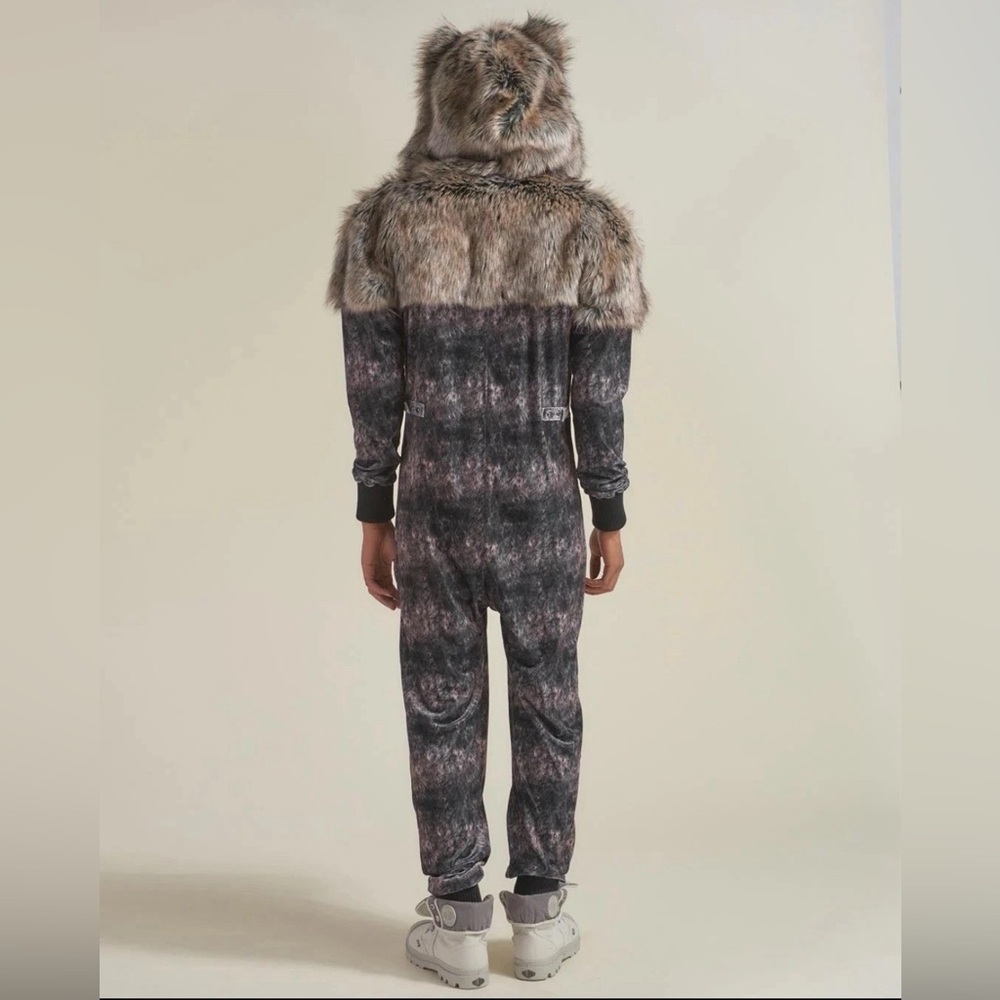Spirithoods Grazer Wolf Faux Fur Animal Onesie Jumpsuit Festival Medium Small - Picture 3 of 14